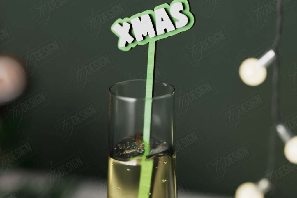 Σετ των 2 Intra απο ξύλο plywood 3mm-4mm πάχος Αναδευτήρας Χριστουγέννων | Μαρκαδόροι ποτών Δίασταση 15x15 cm INTRAFABR-106465839