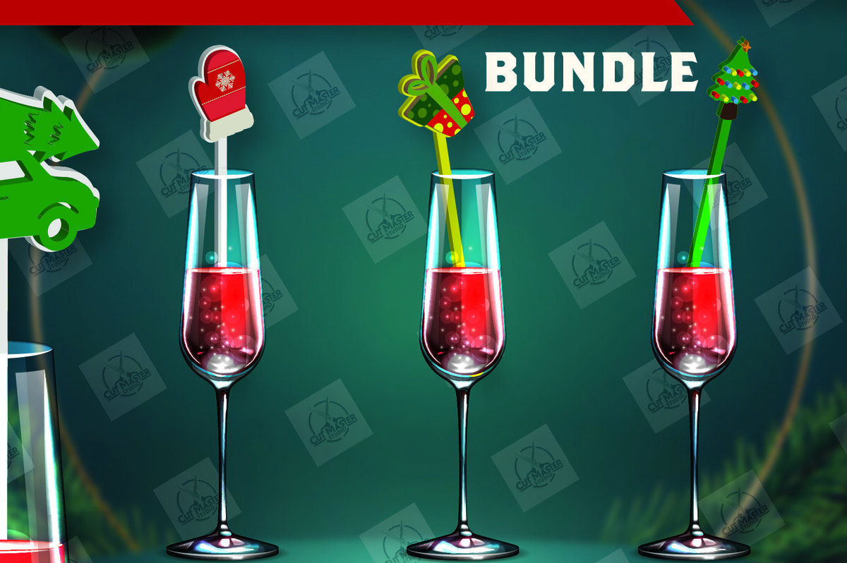 Σετ των 2 Intra απο ξύλο plywood 3mm-4mm πάχος κοπής με λέιζερ αναδευτήρα χριστουγεννιάτικου ποτού Δίασταση 15x15 cm INTRAFABR-110324667