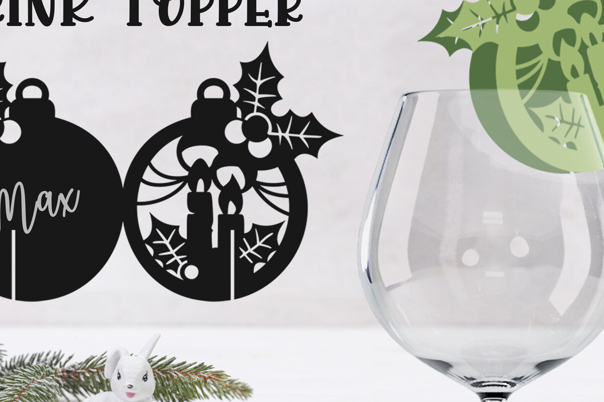 Σετ των 2 Intra απο ξύλο plywood 3mm-4mm πάχος Christmas Drink Topper Δίασταση 15x15 cm INTRAFABR-79530319