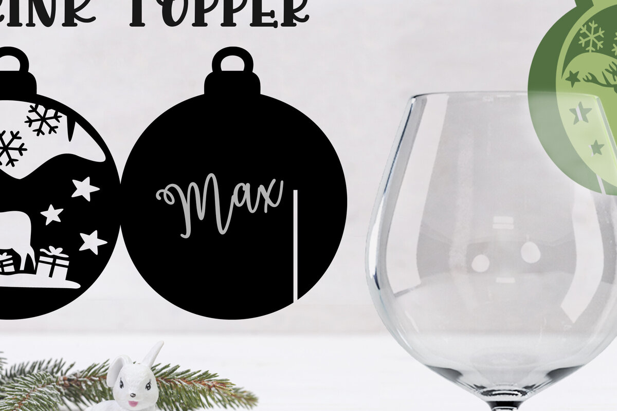 Σετ των 2 Intra απο ξύλο plywood 3mm-4mm πάχος Christmas Drink Topper Δίασταση 15x15 cm INTRAFABR-79597215