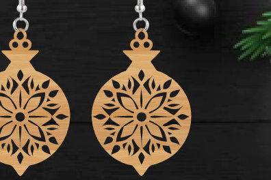 Σετ των 3 Intra απο ξύλο plywood 3mm-4mm πάχος κοπής με λέιζερ Χριστουγεννιάτικο σκουλαρίκι Δίασταση 3x3 cm INTRAFABR-111323842