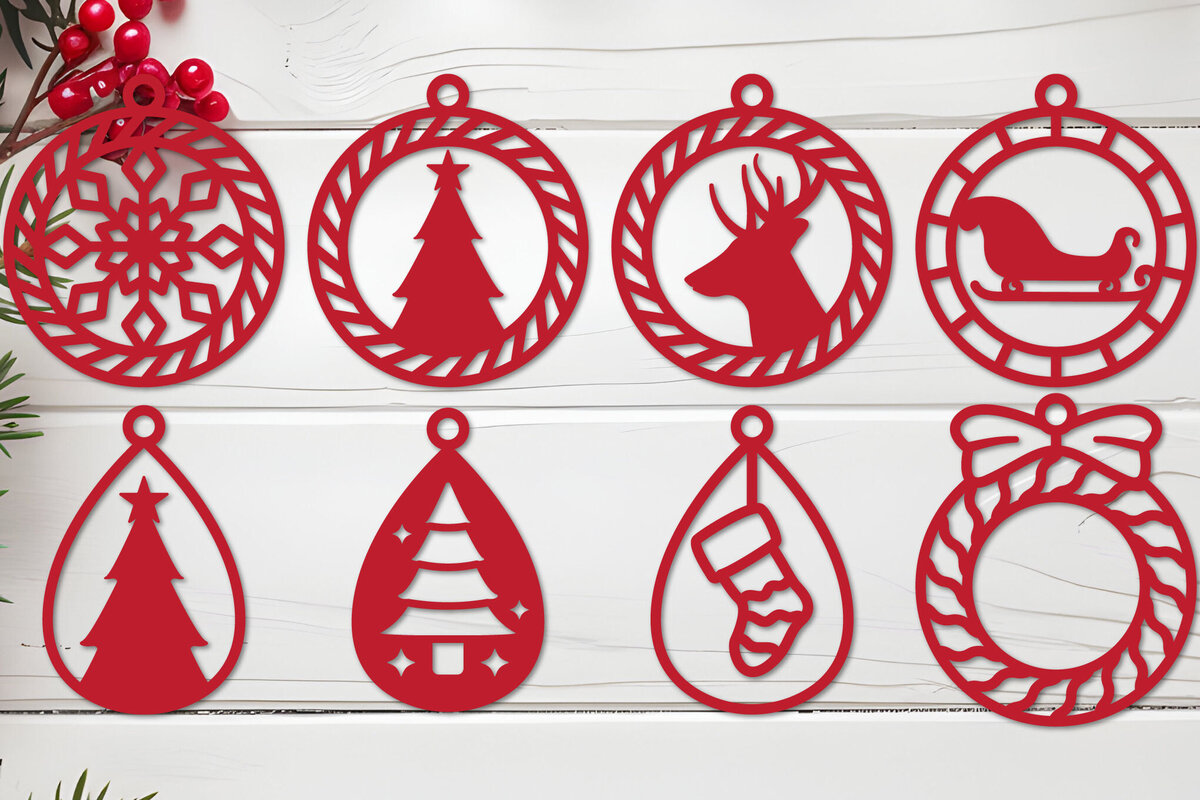 Σετ των 3 Intra απο ξύλο plywood 3mm-4mm πάχος Χριστουγεννιάτικο Σκουλαρίκι με  Δίασταση 3x3 cm INTRAFABR-108266921