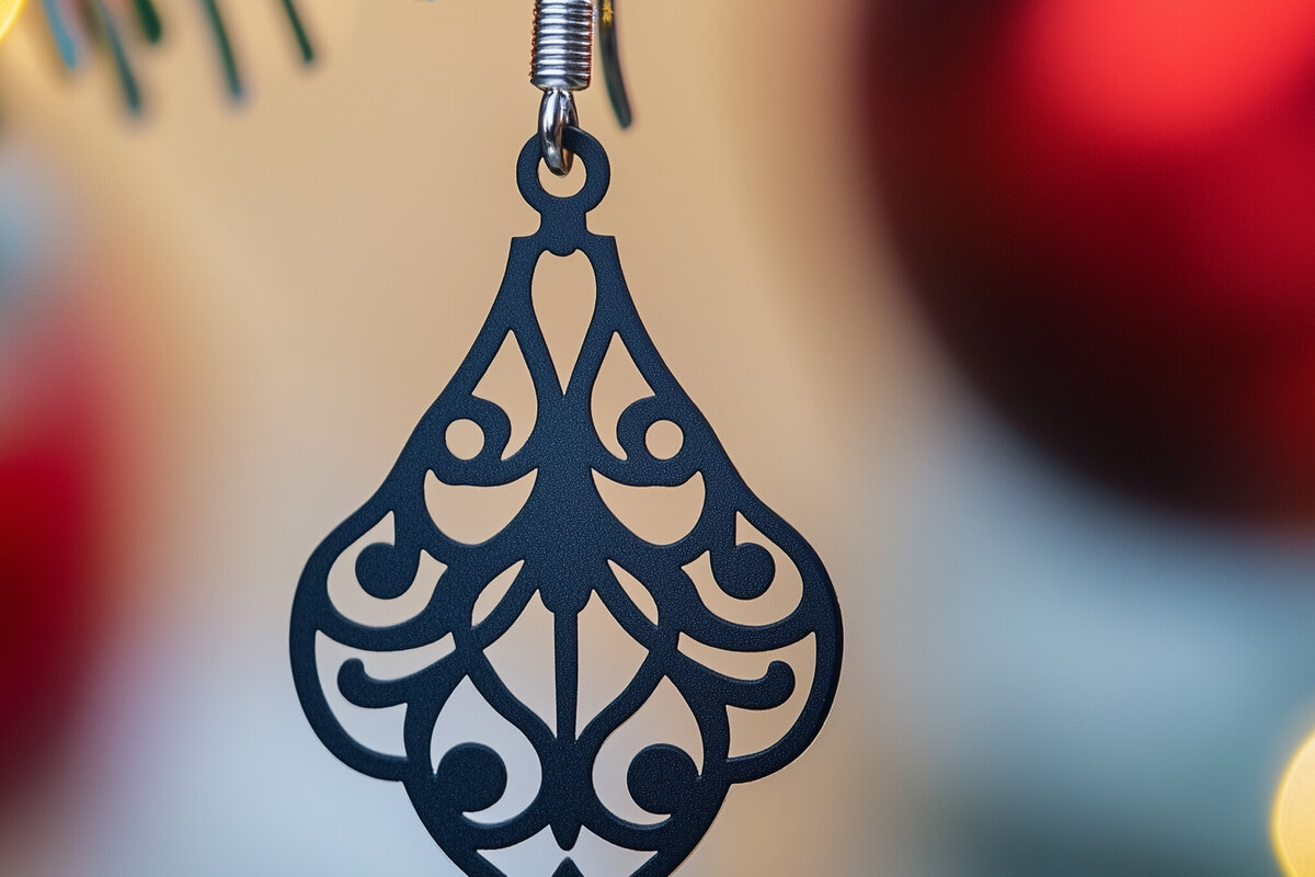 Σετ των 3 Intra απο ξύλο plywood 3mm-4mm πάχος Χριστουγεννιάτικο Σκουλαρίκι Cut Δίασταση 3x3 cm INTRAFABR-107696161