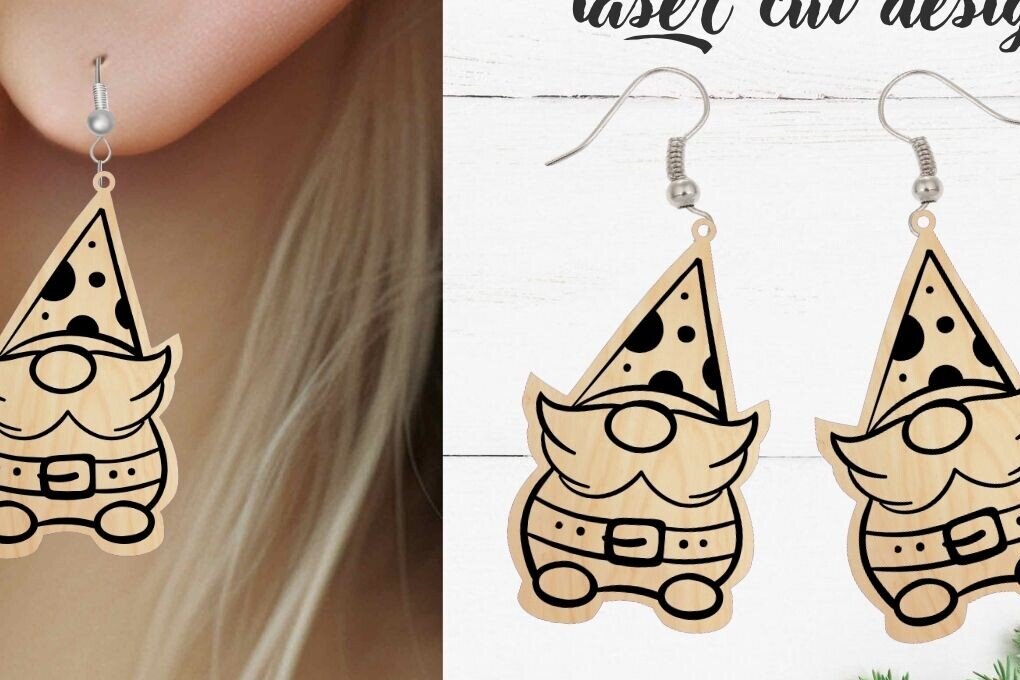 Σετ των 3 Intra απο ξύλο plywood 3mm-4mm πάχος Χριστουγεννιάτικο Σκουλαρίκι , κοπής με λέιζερ Δίασταση 3x3 cm INTRAFABR-81759944