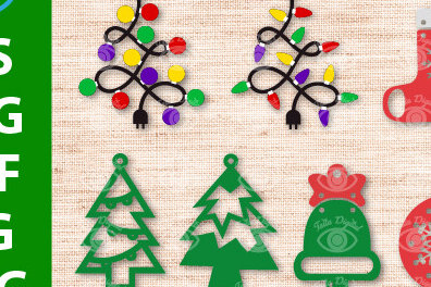 Σετ των 3 Intra απο ξύλο plywood 3mm-4mm πάχος Χριστουγεννιάτικα Σκουλαρίκια Σχεδιασμός Γραφικό Δίασταση 3x3 cm INTRAFABR-102946837