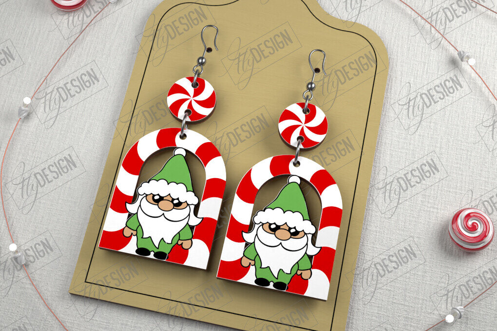 Σετ των 3 Intra απο ξύλο plywood 3mm-4mm πάχος Χριστουγεννιάτικα Σκουλαρίκια | Ιδέα για δώρο διακοπών Δίασταση 3x3 cm INTRAFABR-107177823