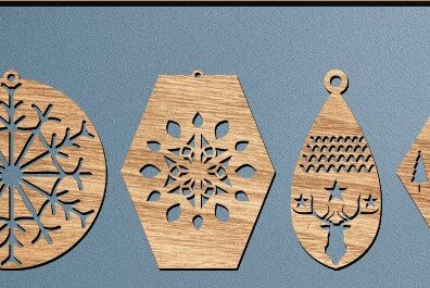 Σετ των 3 Intra απο ξύλο plywood 3mm-4mm πάχος Χριστουγεννιάτικα Σκουλαρίκια Κοσμήματα με λέιζερ Δίασταση 3x3 cm INTRAFABR-43339997