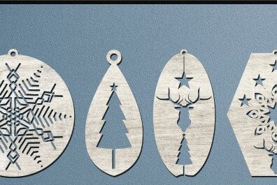 Σετ των 3 Intra απο ξύλο plywood 3mm-4mm πάχος Χριστουγεννιάτικα Σκουλαρίκια Κοσμήματα με λέιζερ Δίασταση 3x3 cm INTRAFABR-43340012