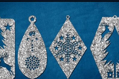 Σετ των 3 Intra απο ξύλο plywood 3mm-4mm πάχος Χριστουγεννιάτικα Σκουλαρίκια Κοσμήματα με λέιζερ Δίασταση 3x3 cm INTRAFABR-43340039