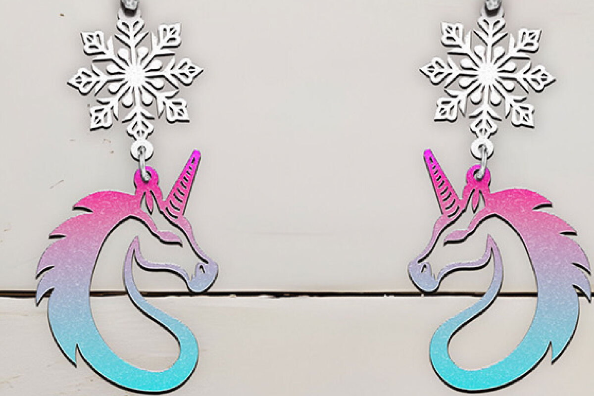 Σετ των 3 Intra απο ξύλο plywood 3mm-4mm πάχος Χριστουγεννιάτικα σκουλαρίκια με λέιζερ. Δίασταση 4x4 cm INTRAFABR-107988301