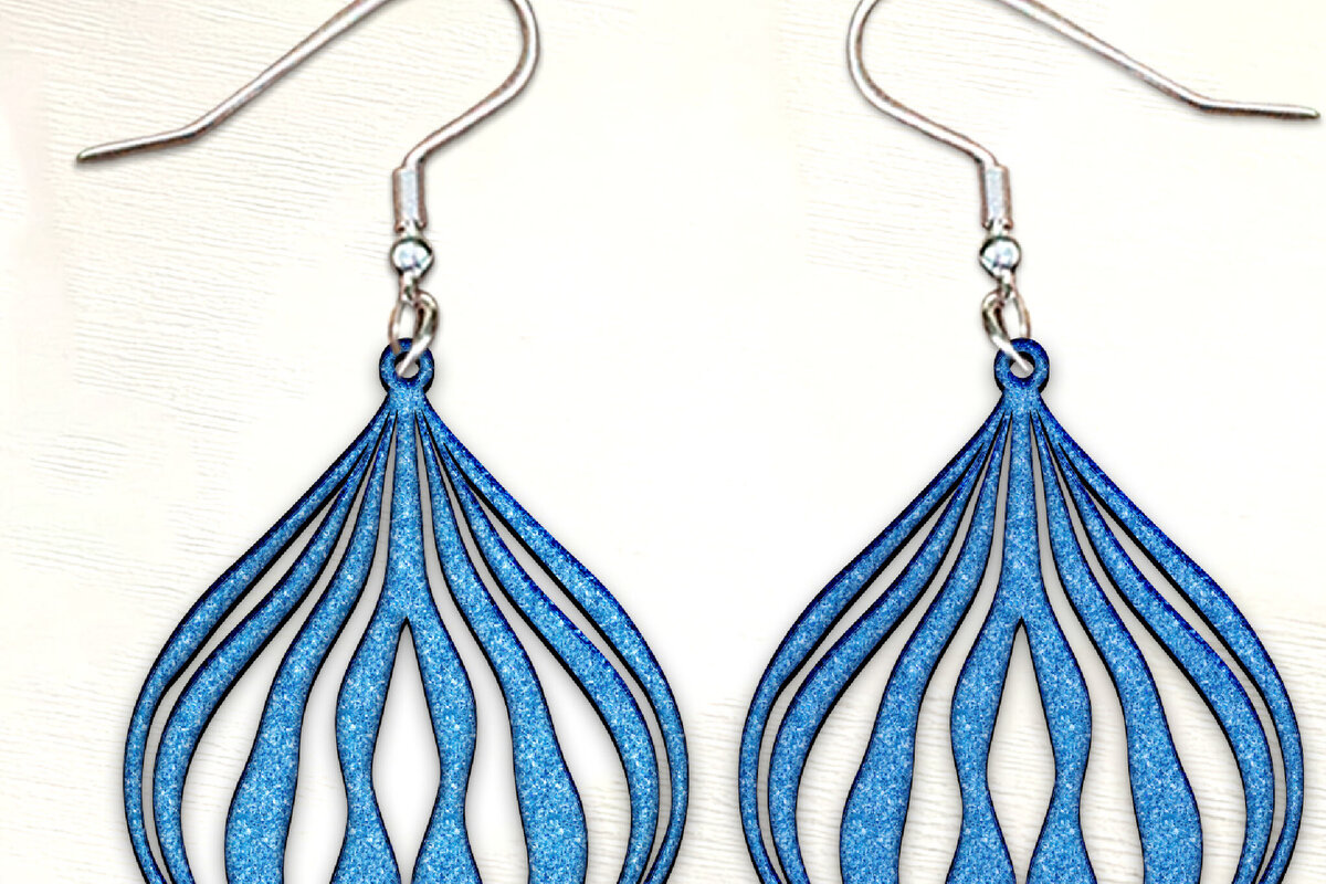 Σετ των 3 Intra απο ξύλο plywood 3mm-4mm πάχος Χριστουγεννιάτικα σκουλαρίκια με λέιζερ. Δίασταση 4x4 cm INTRAFABR-125406104