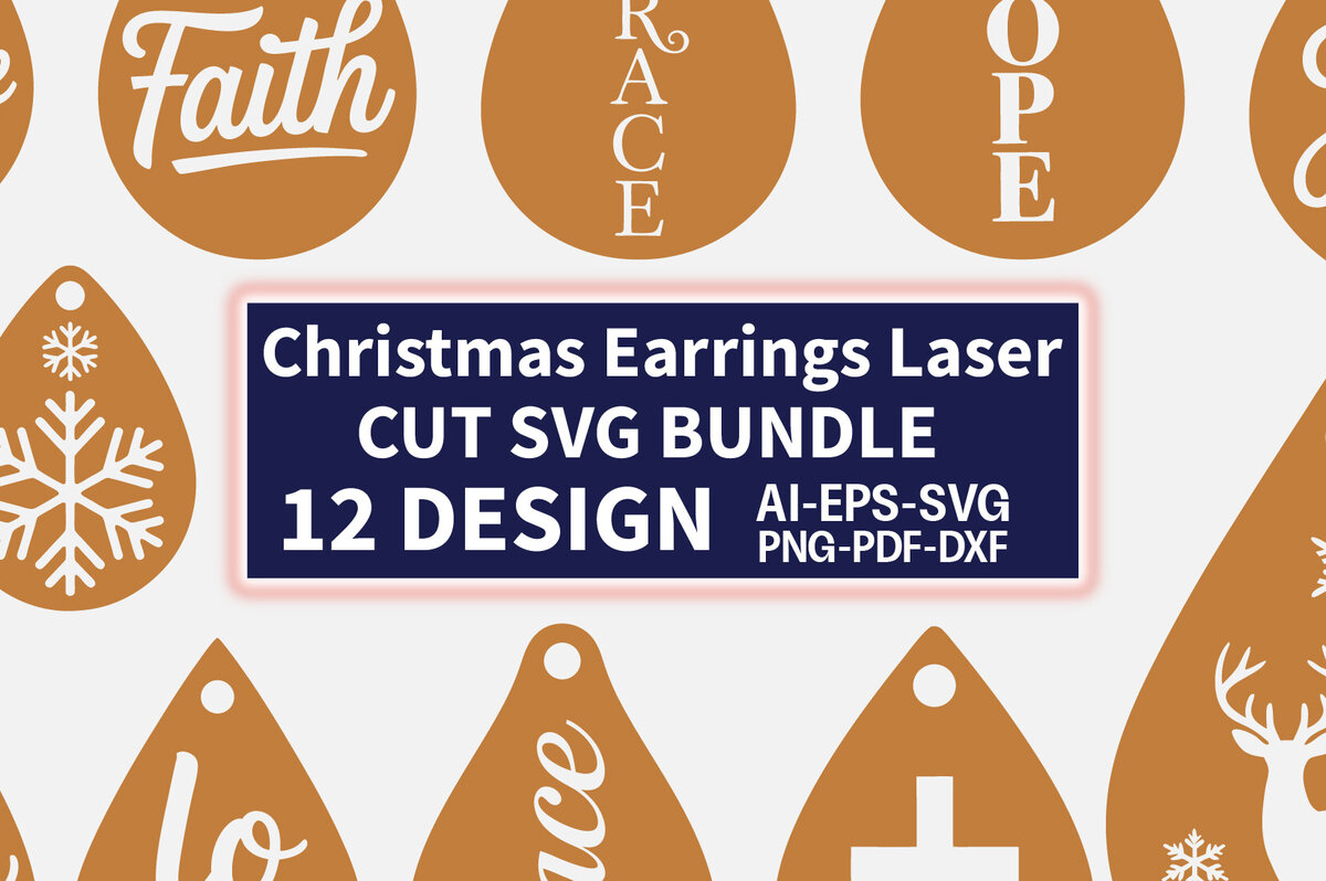 Σετ των 3 Intra απο ξύλο plywood 3mm-4mm πάχος Χριστουγεννιάτικα Σκουλαρίκια Δίασταση 3x3 cm INTRAFABR-122602713