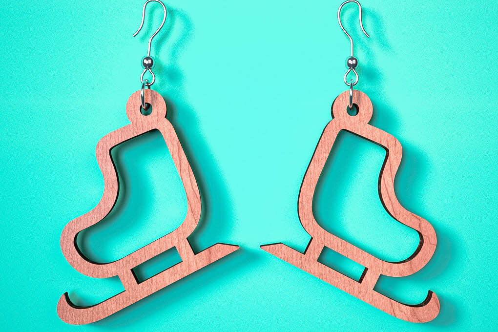 Σετ των 3 Intra απο ξύλο plywood 3mm-4mm πάχος Χριστουγεννιάτικα Σκουλαρίκια | Λέιζερ Δίασταση 3x3 cm INTRAFABR-75101771