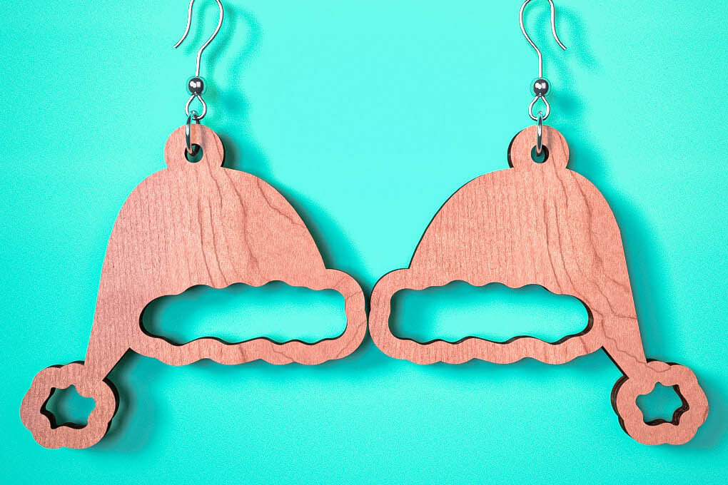 Σετ των 3 Intra απο ξύλο plywood 3mm-4mm πάχος Χριστουγεννιάτικα Σκουλαρίκια | Λέιζερ Δίασταση 3x3 cm INTRAFABR-75101793