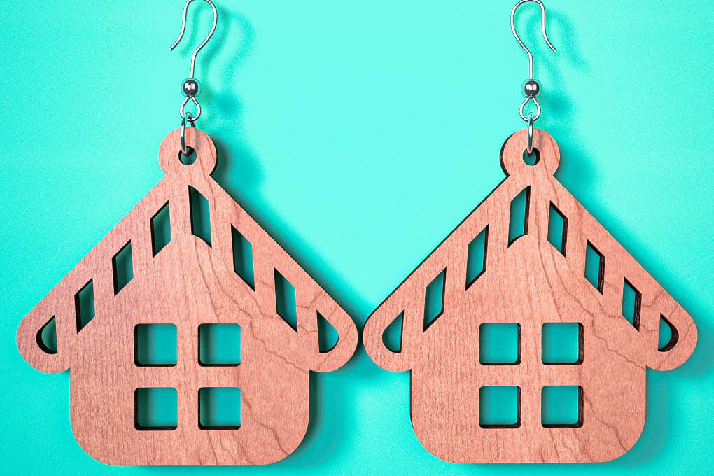 Σετ των 3 Intra απο ξύλο plywood 3mm-4mm πάχος Χριστουγεννιάτικα Σκουλαρίκια | Λέιζερ Δίασταση 3x3 cm INTRAFABR-75101854