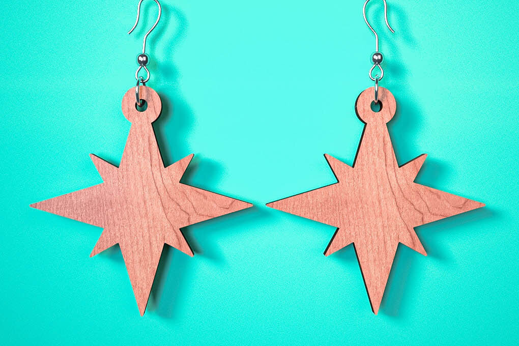 Σετ των 3 Intra απο ξύλο plywood 3mm-4mm πάχος Χριστουγεννιάτικα Σκουλαρίκια | Λέιζερ Δίασταση 3x3 cm INTRAFABR-75101576