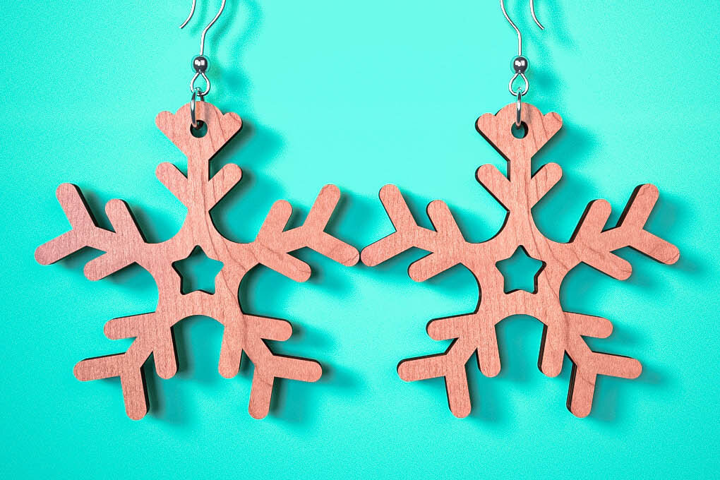 Σετ των 3 Intra απο ξύλο plywood 3mm-4mm πάχος Χριστουγεννιάτικα Σκουλαρίκια | Λέιζερ Δίασταση 3x3 cm INTRAFABR-75101604