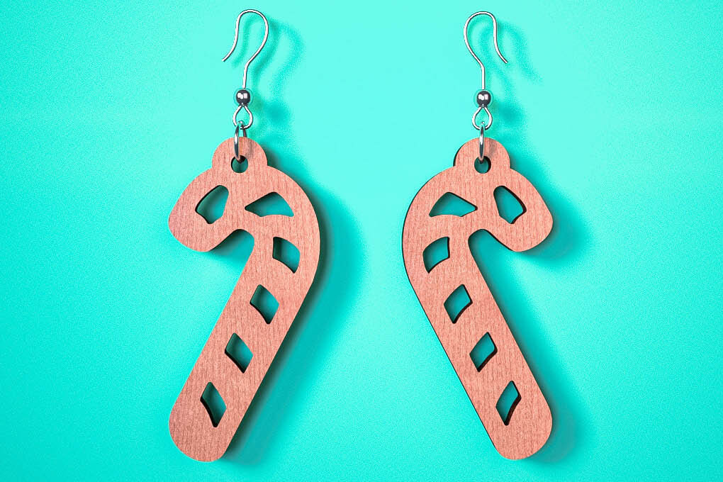 Σετ των 3 Intra απο ξύλο plywood 3mm-4mm πάχος Χριστουγεννιάτικα Σκουλαρίκια | Λέιζερ Δίασταση 3x3 cm INTRAFABR-75101614