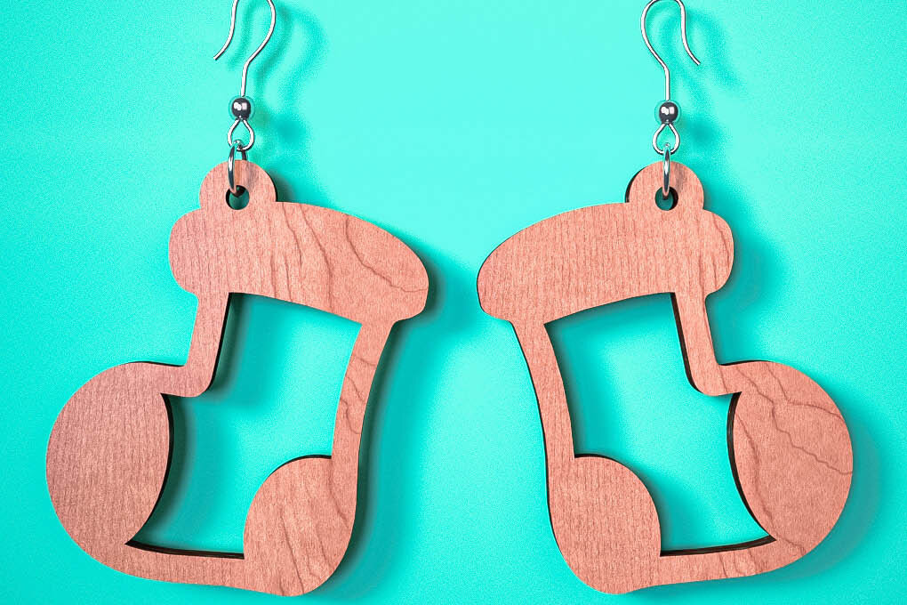 Σετ των 3 Intra απο ξύλο plywood 3mm-4mm πάχος Χριστουγεννιάτικα Σκουλαρίκια | Λέιζερ Δίασταση 3x3 cm INTRAFABR-75101666