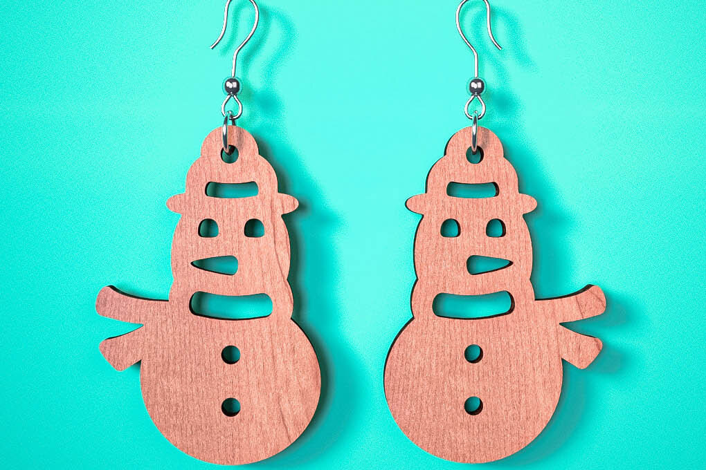 Σετ των 3 Intra απο ξύλο plywood 3mm-4mm πάχος Χριστουγεννιάτικα Σκουλαρίκια | Λέιζερ Δίασταση 3x3 cm INTRAFABR-75101689