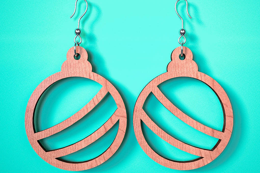 Σετ των 3 Intra απο ξύλο plywood 3mm-4mm πάχος Χριστουγεννιάτικα Σκουλαρίκια | Λέιζερ Δίασταση 3x3 cm INTRAFABR-75101703