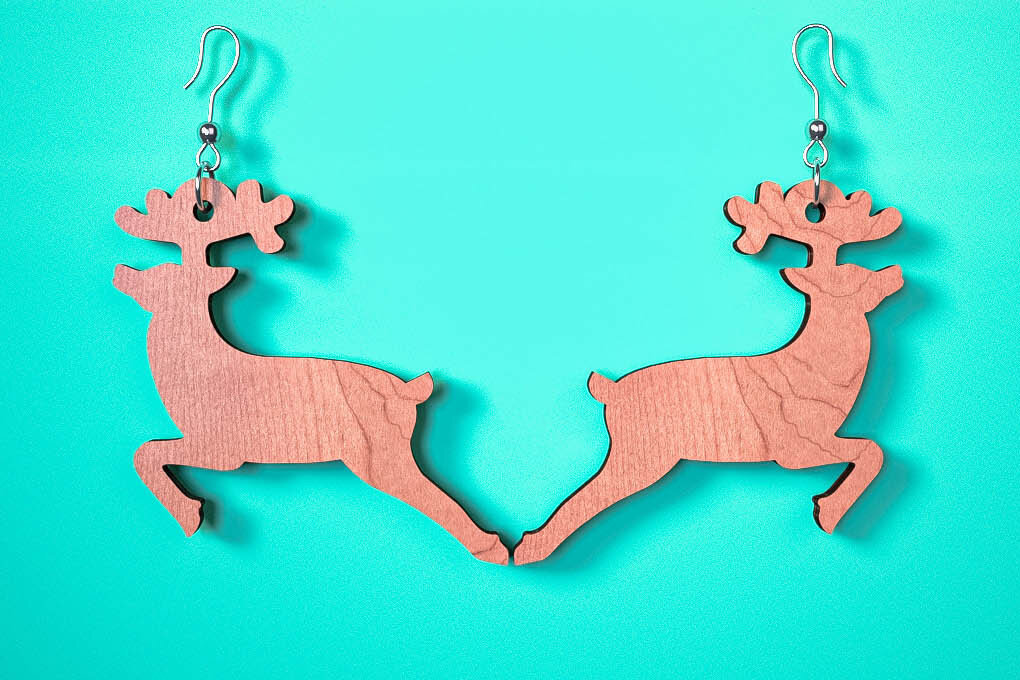 Σετ των 3 Intra απο ξύλο plywood 3mm-4mm πάχος Χριστουγεννιάτικα Σκουλαρίκια | Λέιζερ Δίασταση 3x3 cm INTRAFABR-75101542