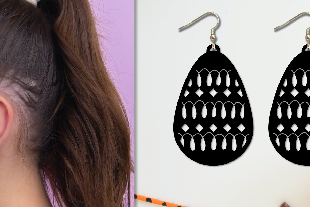 Σετ των 3 Intra απο ξύλο plywood 3mm-4mm πάχος Χριστουγεννιάτικα σκουλαρίκια Δίασταση 3x3 cm INTRAFABR-79183437