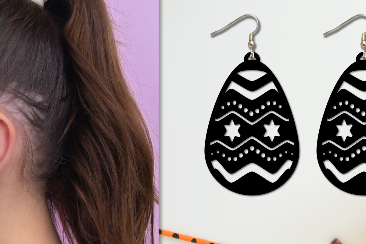 Σετ των 3 Intra απο ξύλο plywood 3mm-4mm πάχος Χριστουγεννιάτικα σκουλαρίκια Δίασταση 3x3 cm INTRAFABR-79150011