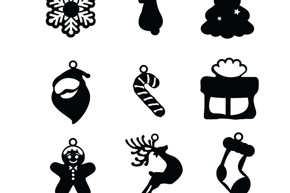 Σετ των 3 Intra απο ξύλο plywood 3mm-4mm πάχος Χριστουγεννιάτικα Σκουλαρίκια , Χριστουγεννιάτικο Στολίδι Δίασταση 3x3 cm INTRAFABR-73748210