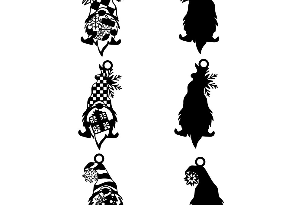 Σετ των 3 Intra απο ξύλο plywood 3mm-4mm πάχος Χριστουγεννιάτικα Σκουλαρίκια , Στολίδια Gnome Δίασταση 3x3 cm INTRAFABR-73566516