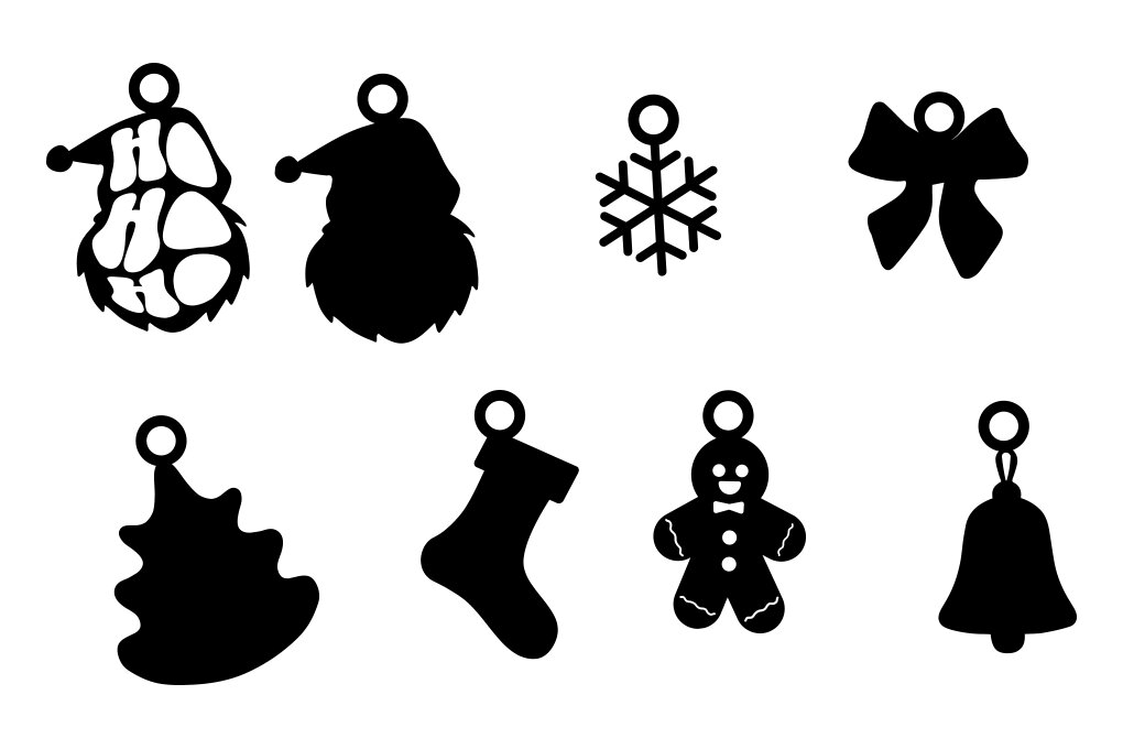 Σετ των 3 Intra απο ξύλο plywood 3mm-4mm πάχος Χριστουγεννιάτικα Σκουλαρίκια , Στολίδια Δίασταση 3x3 cm INTRAFABR-80211497