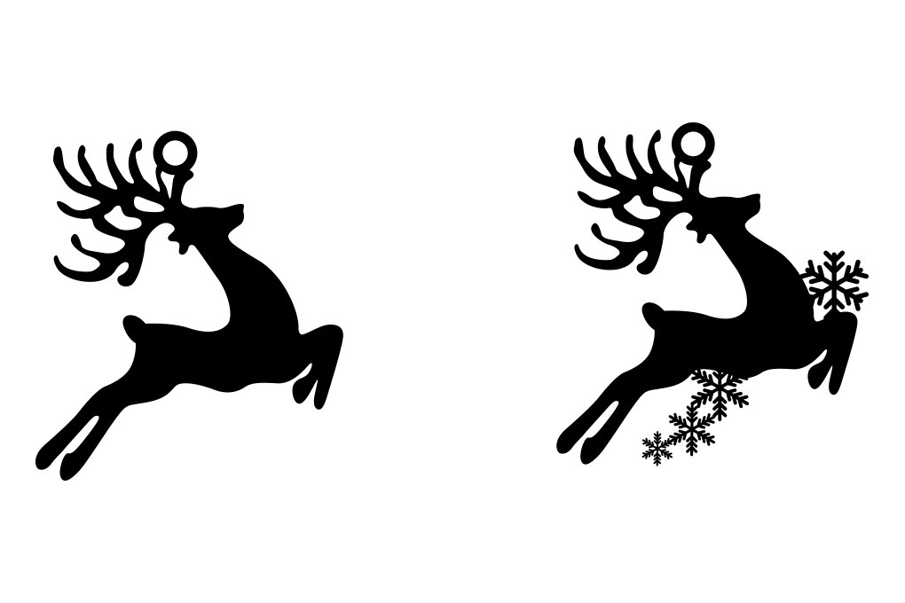 Σετ των 3 Intra απο ξύλο plywood 3mm-4mm πάχος Χριστουγεννιάτικα Σκουλαρίκια , Σκουλαρίκι Raindeer Δίασταση 3x3 cm INTRAFABR-73339856