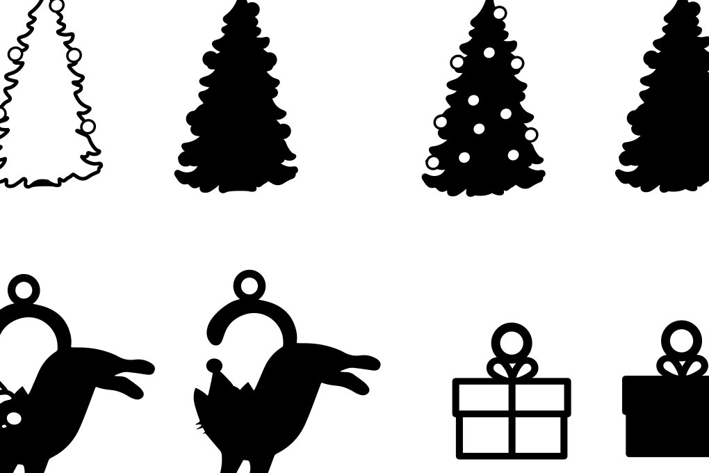 Σετ των 3 Intra απο ξύλο plywood 3mm-4mm πάχος Χριστουγεννιάτικα Σκουλαρίκια , Tree X'mas Catmas Δίασταση 3x3 cm INTRAFABR-80156117