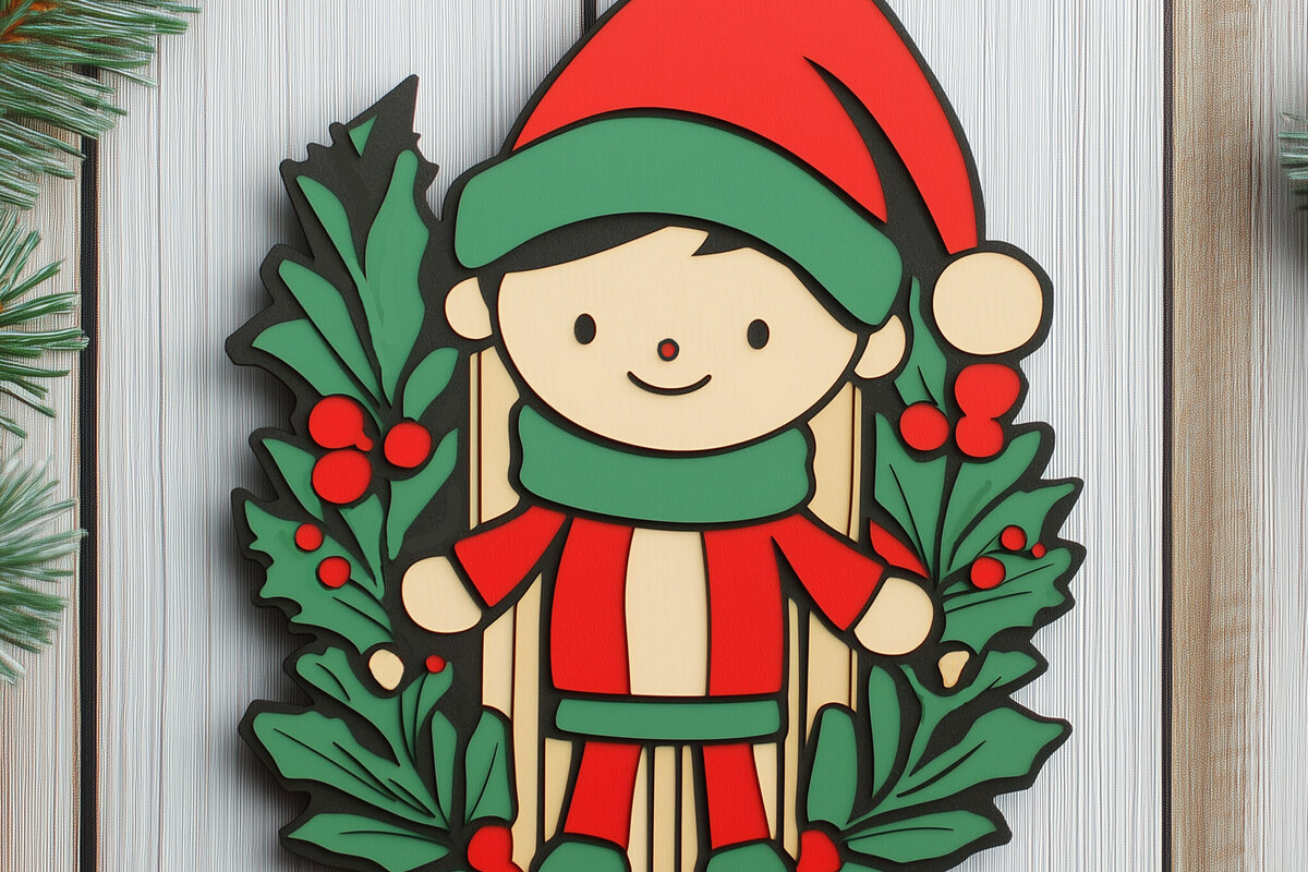 Σετ των 3 Intra απο ξύλο plywood 3mm-4mm πάχος Χριστουγεννιάτικες πόρτες με λέιζερ Δίασταση 4x4 cm INTRAFABR-106509355