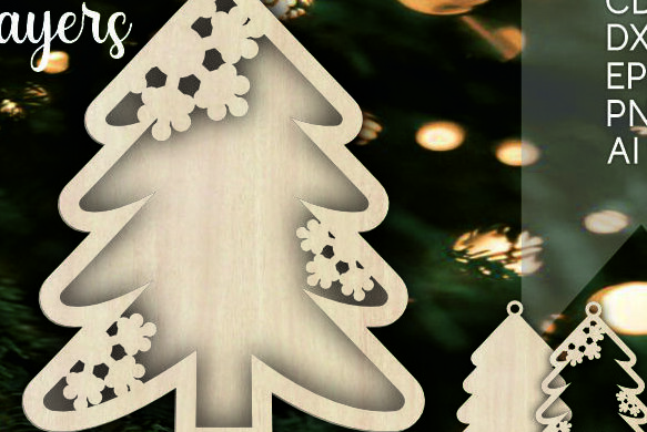 Σετ των 3 Intra απο ξύλο plywood 3mm-4mm πάχος Χριστουγεννιάτικων Στολίδι Δίασταση 8x8 cm INTRAFABR-108064956