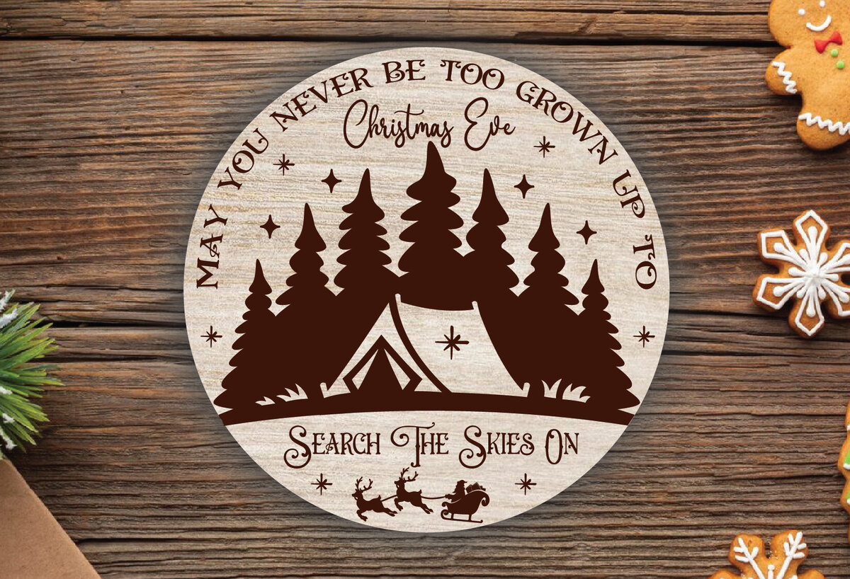 Σετ των 3 Intra απο ξύλο plywood 3mm-4mm πάχος πλάκας παραμονής Χριστουγέννων Δίασταση 15x15 cm INTRAFABR-90449267