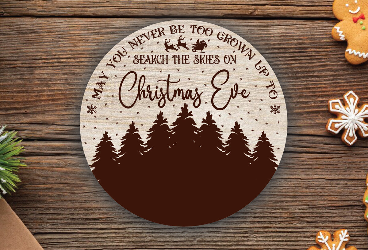 Σετ των 2 Intra απο ξύλο plywood 3mm-4mm πάχος πλάκας παραμονής Χριστουγέννων Δίασταση 15x15 cm INTRAFABR-90449904