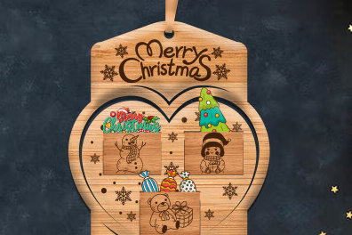 Σετ των 3 Intra απο ξύλο plywood 3mm-4mm πάχος Χριστουγεννιάτικο Οικογενειακό Στολίδι Lase Cut Δίασταση 8x8 cm INTRAFABR-83470648