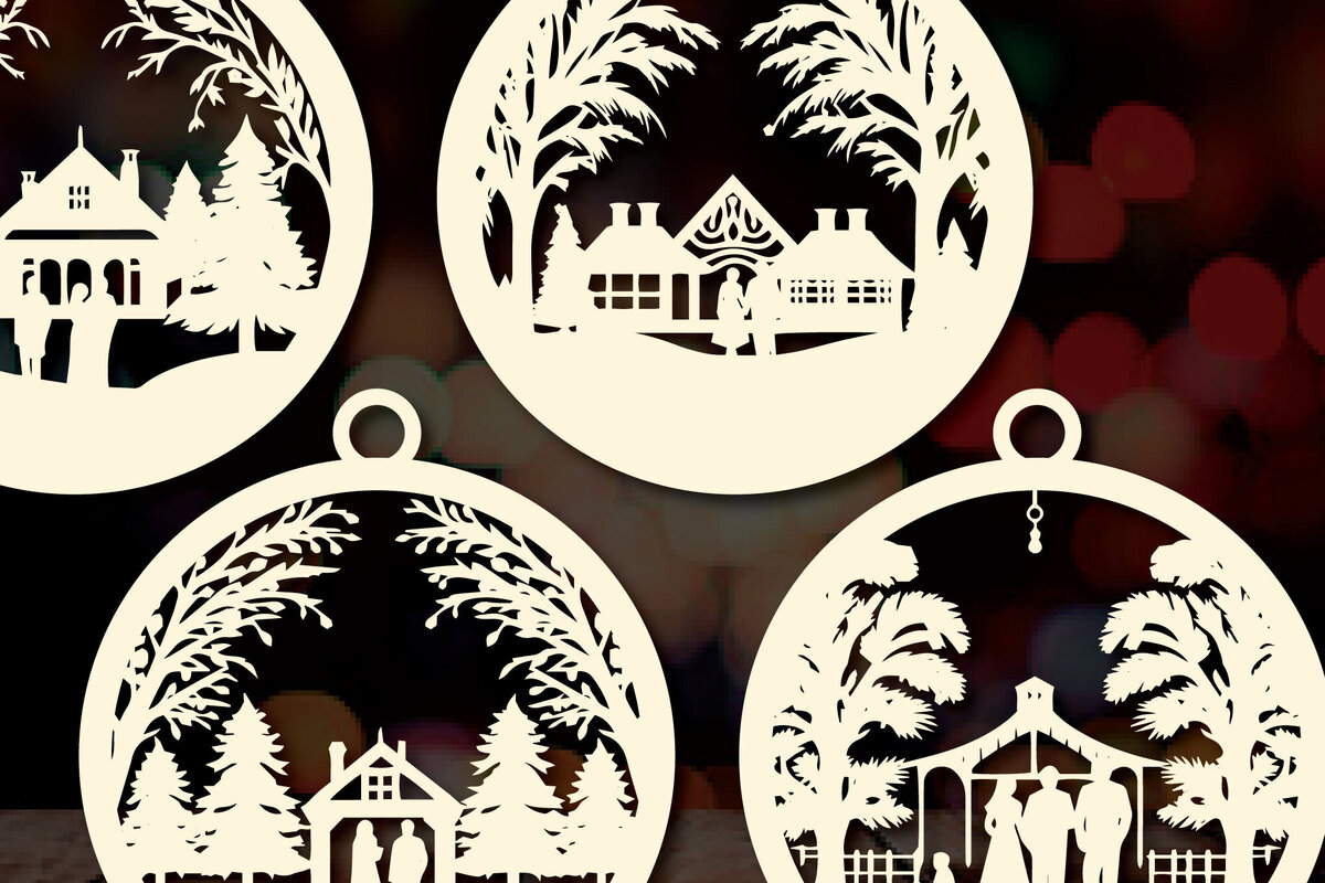 Σετ των 3 Intra απο ξύλο plywood 3mm-4mm πάχος Χριστουγεννιάτικο Οικογενειακό Στολίδι Δίασταση 4x4 cm INTRAFABR-83682109