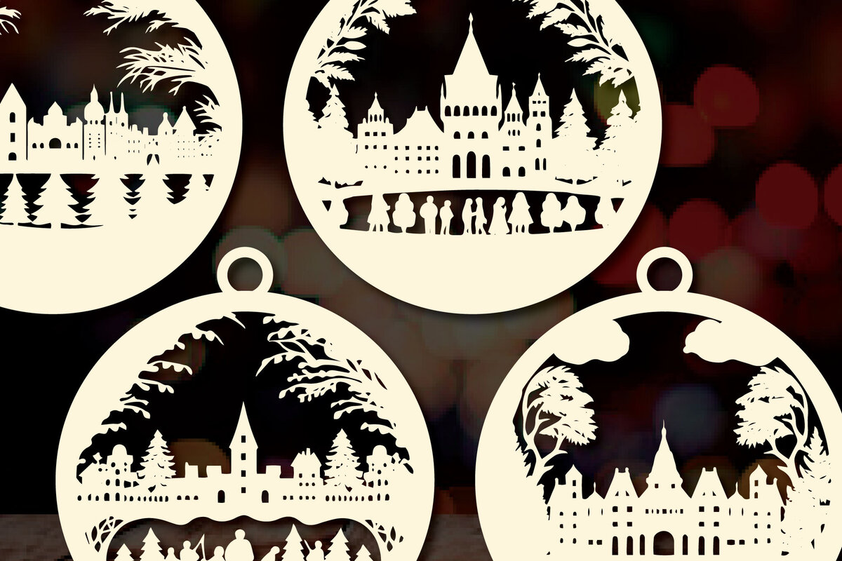 Σετ των 3 Intra απο ξύλο plywood 3mm-4mm πάχος Χριστουγεννιάτικο Οικογενειακό Στολίδι Δίασταση 4x4 cm INTRAFABR-83682506