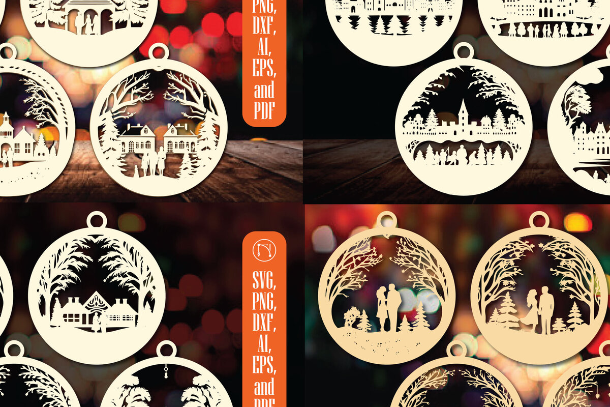 Σετ των 3 Intra απο ξύλο plywood 3mm-4mm πάχος Χριστουγεννιάτικο Οικογενειακό Στολίδι Δίασταση 4x4 cm INTRAFABR-83683609