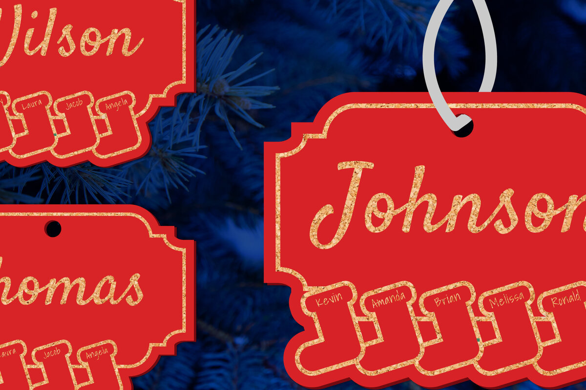 Σετ των 3 Intra απο ξύλο plywood 3mm-4mm πάχος Χριστουγεννιάτικο οικογενειακό στολίδι Δίασταση 8x8 cm INTRAFABR-53363254