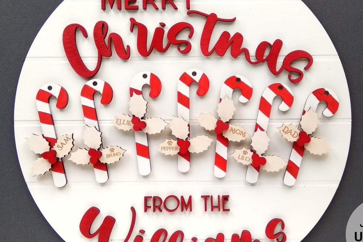 Intra απο ξύλο plywood 3mm-4mm πάχος περικοπής Family Sign Χριστουγέννων Δίασταση 30x30 cm INTRAFABR-32800598