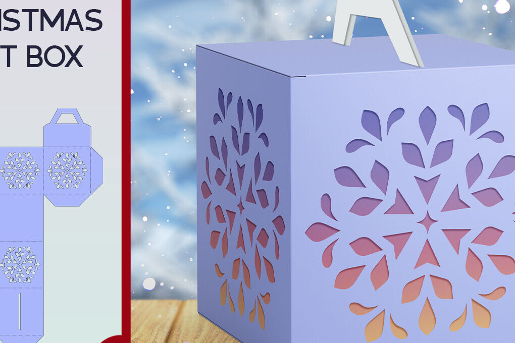 Σετ των 3 Intra απο ξύλο plywood 3mm-4mm πάχος Μπομπονιέρα Χριστουγέννων με Snowflake Δίασταση 15x15 cm INTRAFABR-109937040