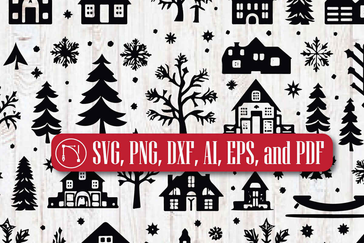 Σετ των 3 Intra απο ξύλο plywood 3mm-4mm πάχος Christmas Festive Holiday Wonders Δίασταση 4x4 cm INTRAFABR-81231842