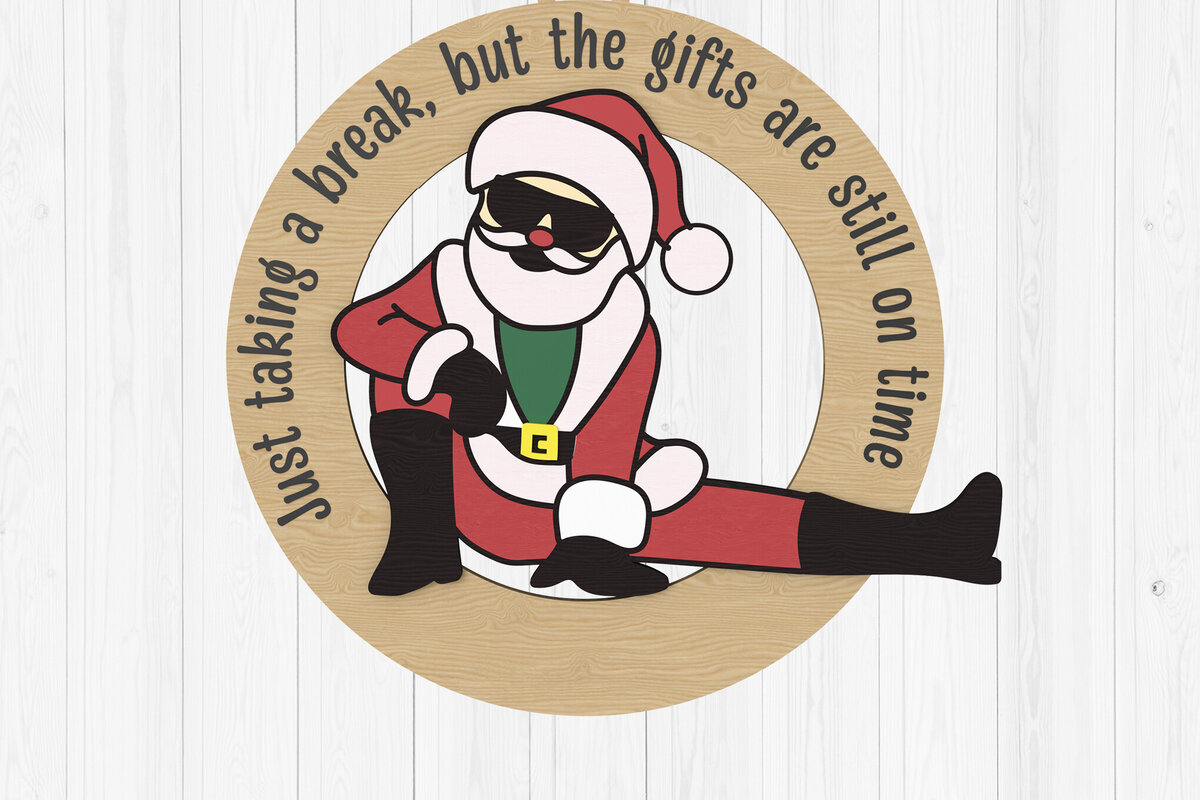 Σετ των 3 Intra απο ξύλο plywood 3mm-4mm πάχος Χριστουγεννιάτικο Αστείο Στολίδι Άγιου Βασίλη Δίασταση 8x8 cm INTRAFABR-108161029