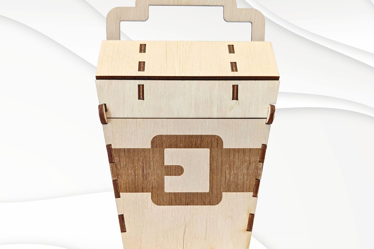 Σετ των 2 Intra απο ξύλο plywood 3mm-4mm πάχος Καλάθι δώρων Χριστουγέννων, μοτίβο κοπής με λέιζερ Δίασταση 15x15 cm INTRAFABR-110257550