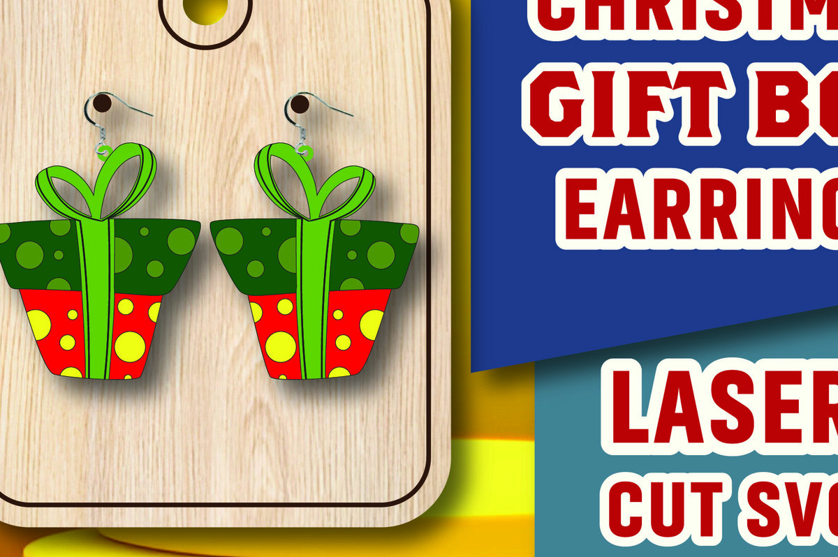 Σετ των 3 Intra απο ξύλο plywood 3mm-4mm πάχος Χριστουγεννιάτικο κουτί δώρου Σκουλαρίκια με λέιζερ Δίασταση 3x3 cm INTRAFABR-107703931