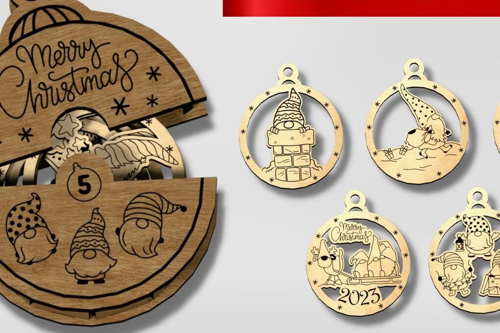 Σετ των 2 Intra απο ξύλο plywood 3mm-4mm πάχος Χριστουγεννιάτικο κουτί δώρου Δίασταση 15x15 cm INTRAFABR-48291753