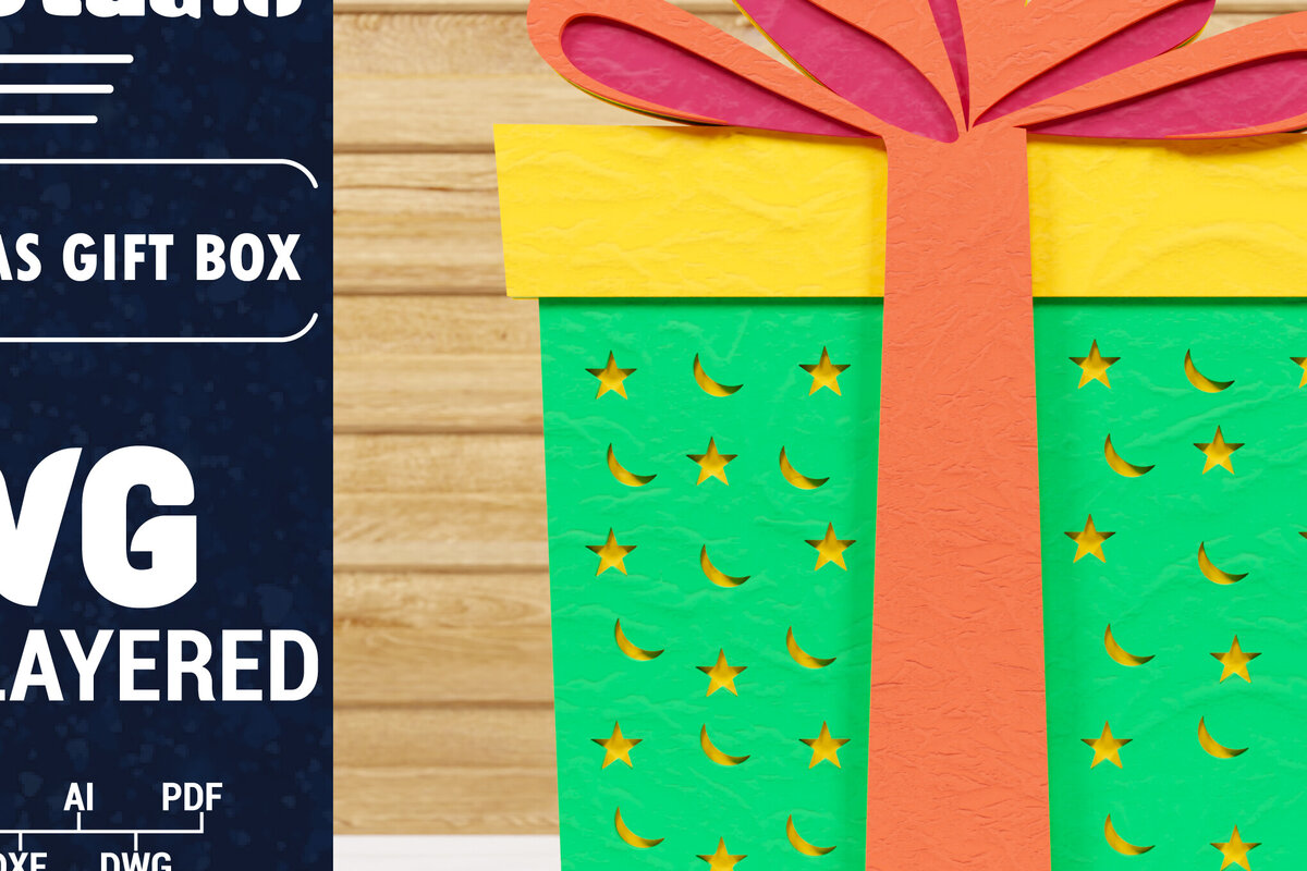 Σετ των 2 Intra απο ξύλο plywood 3mm-4mm πάχος Χριστουγεννιάτικο κουτί δώρου Κόψιμο με λέιζερ Δίασταση 1500x1500 cm INTRAFABR-79221077